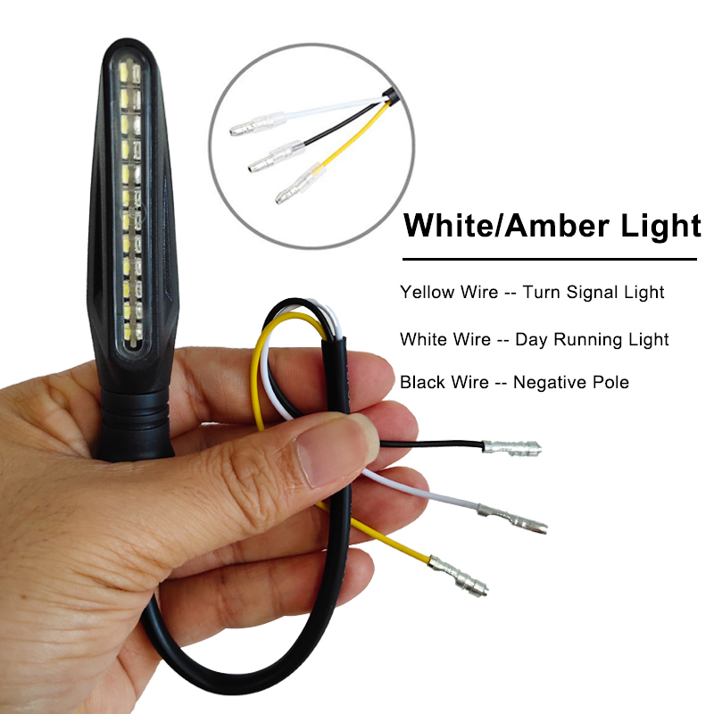Leda blinkers ljus för motorcykel 24*335 smd flödande vattenblinkare bromsande bakljus drl körblink  ip68 böjbar