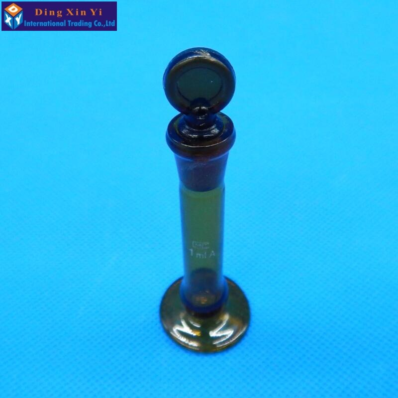 Matraz volumétrico de vidrio marrón de 1ml, matraz volumétrico con fondo, para laboratorio