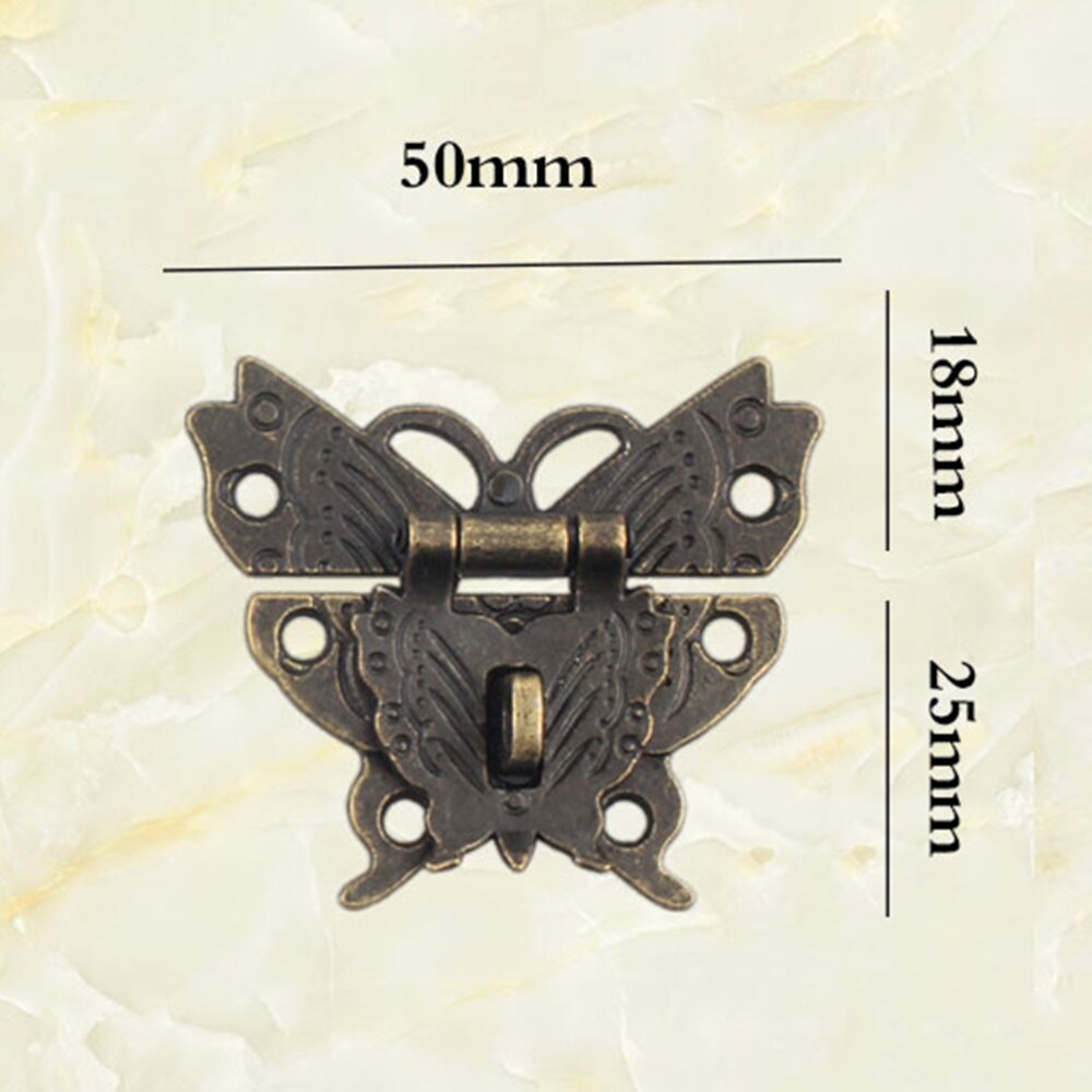 2PCS Antique Alloy Wood Box Padlock Clasp Drawer Suitcases Hasp Buckle Clasp Furniture