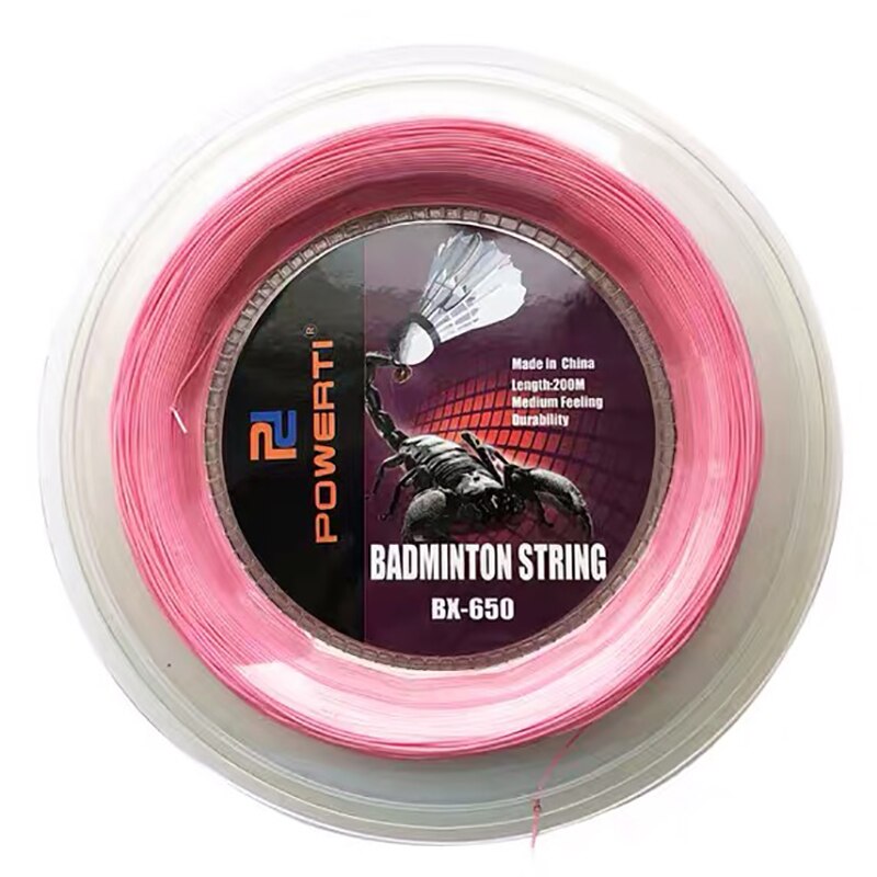 Corda per racchetta da Badminton da 2 pezzi 200M bobine da Badminton linea di allenamento per macchina da allenamento 0.72mm rete da Badminton: pink