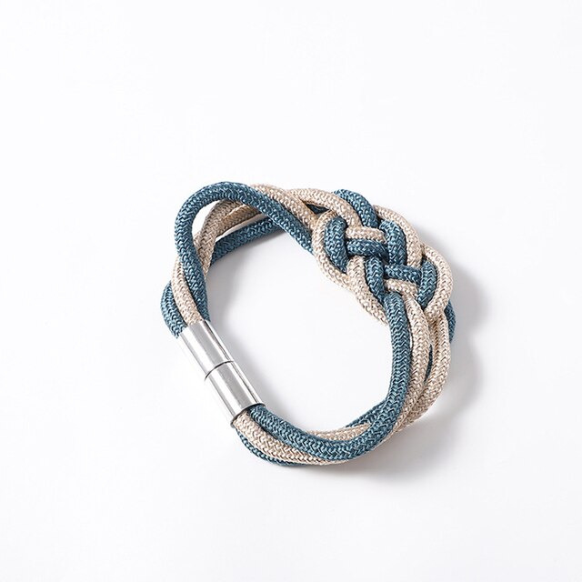 1 Pcs Two-color Chinese Knot Curtain Tie Rope Strap Simple Cotton Rope Magnetic Curtain Tieback Buckle Strap Rope Accessoires: Light Blue  Beige