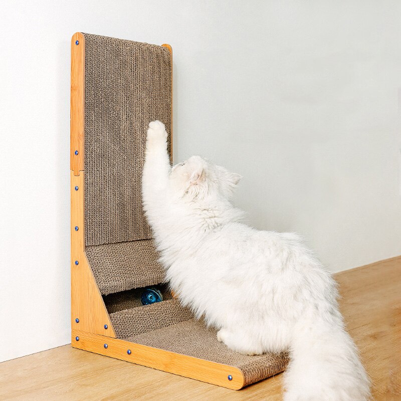 Muur Verticale Krabpalen Board L-Vormige Grote Slijtvaste Kat Scratcher Schraper Voor Katten Training Slijpen Klauw speelgoed