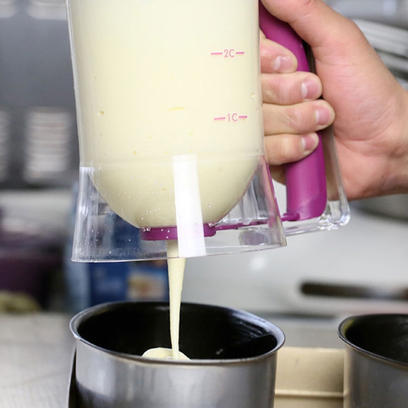 Distributeur de pâte à crêpes avec étiquette de mesure, 900ml