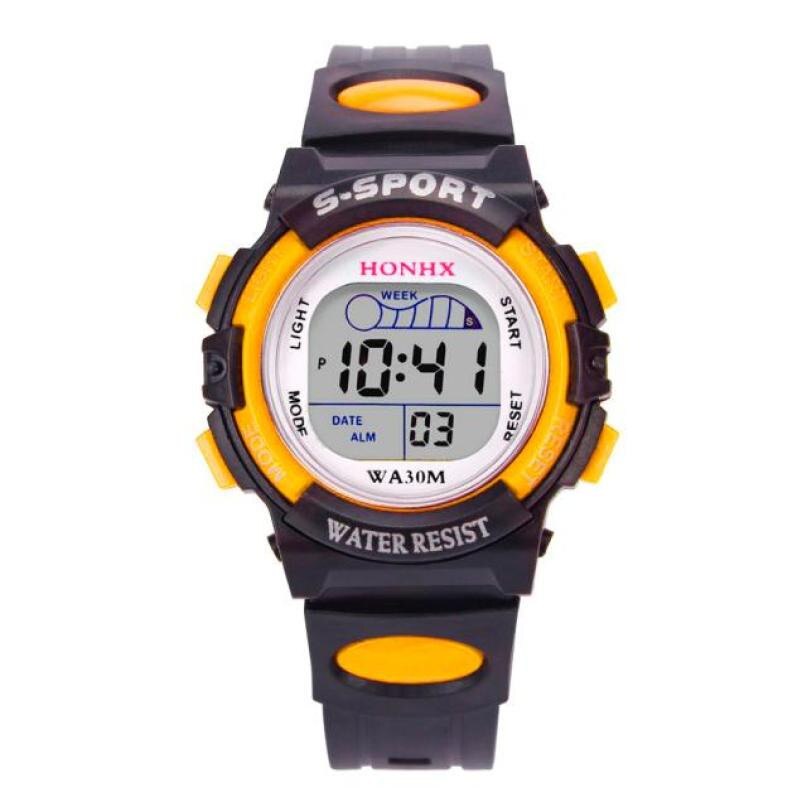 Tijdzone #50 Mode Waterdichte Heren Jongens Digitale Led Sporthorloge Kids Alarm Datum Horloge