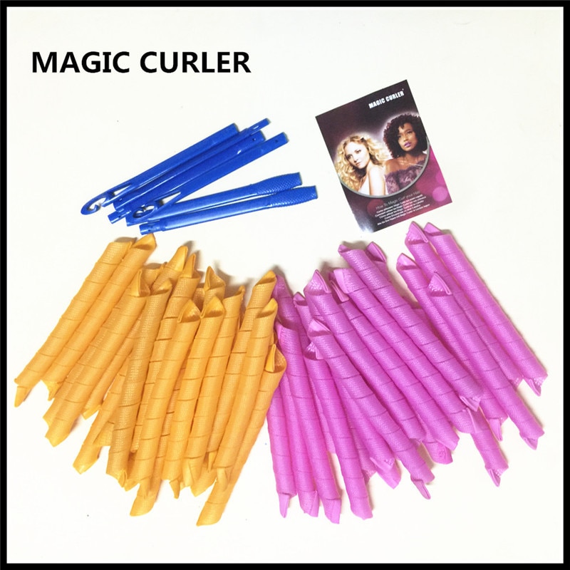 Magische krultang 55 lange magische rollen 40 stuks sets twee sets van stijltang haar krultang diy rol