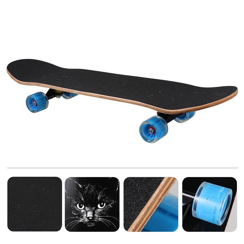 Complete Maple Wood Skateboard Longboard Decks Double Rocker Skateboard With Wheels for Teens Boys Girls Cool