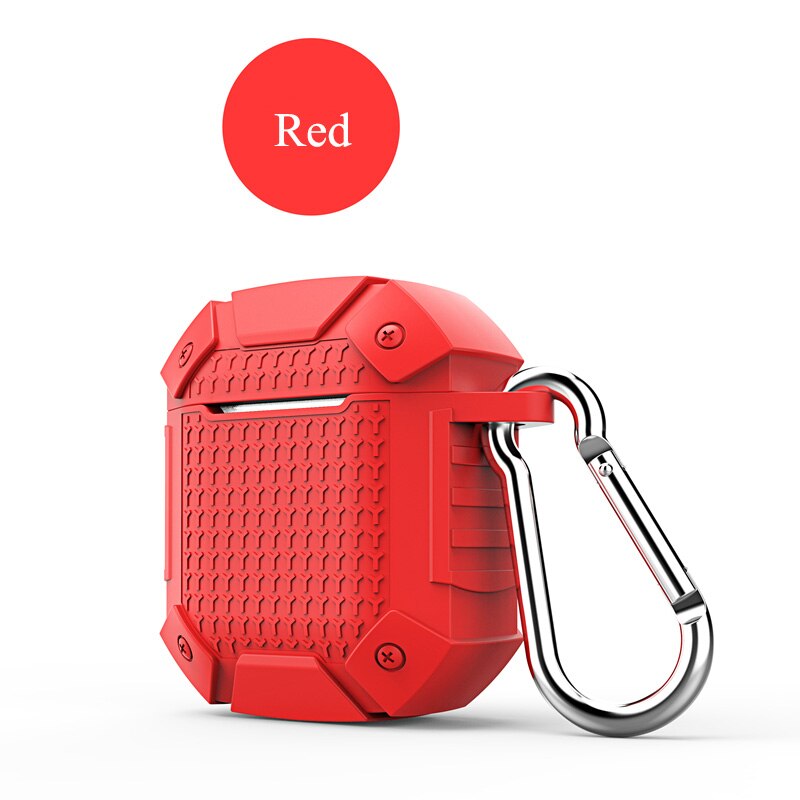 Stødsikker øretelefon taske til airpods 1 2 cover cover blød tpu fuld beskyttende taske øretelefon opbevaring rejseenhed: Rød
