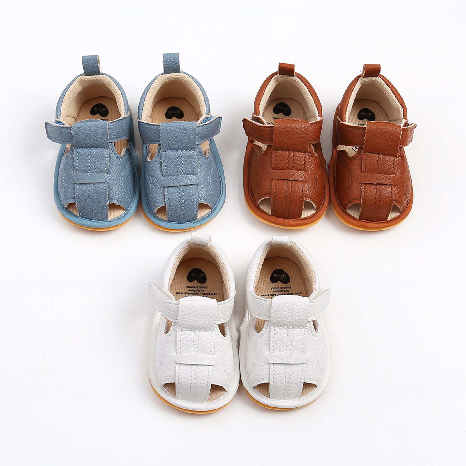 Sandales unisexes pour bébés, chaussures de premiers pas pour garçons et filles, chaussures romaines à semelle souple, couleur unie