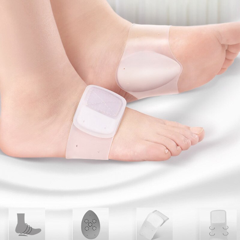 Ushine silikone fodbuepude flad fod ortopædisk indersål fodbandage bandage fodstøtte halv yard buepude mand kvinde indersål