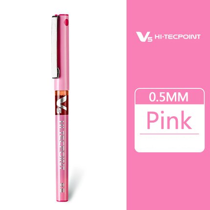6/12 Uds piloto BX-V5 aguja completa recta bolígrafo líquido BX-V5 0,5mm gel bolígrafo multicolor de gran capacidad: Rosa / 12pieces