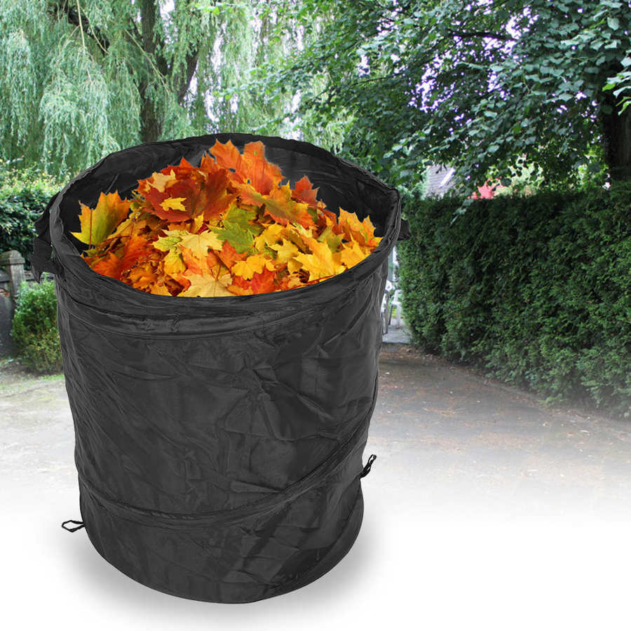 Yard Portable Outdoor Garden Foldable Plants Leaves Storage Bag Camping Picnic Waste Container Dark