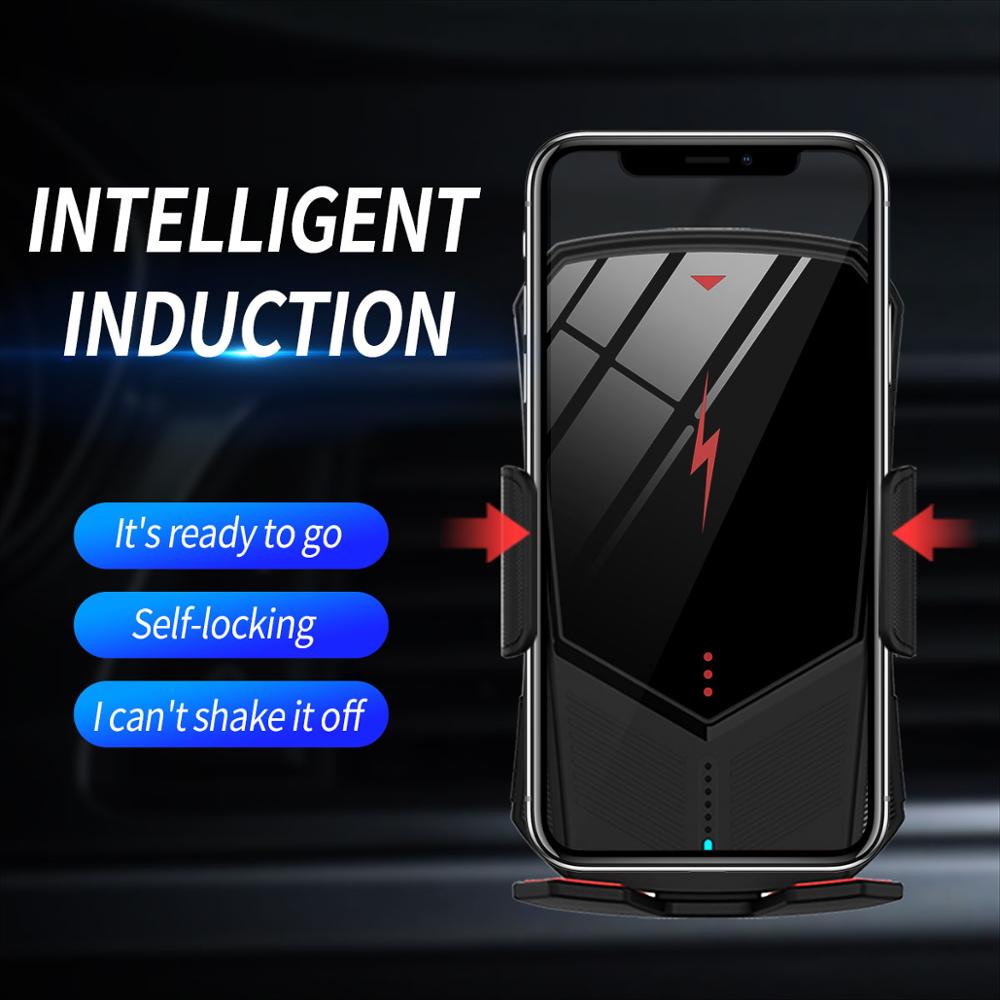 30W Qi Auto Draadloze Oplader Intelligente Infrarood Sensor Automatische Spannen Mobiele Telefoon Houder Beugel Auto Accessoires