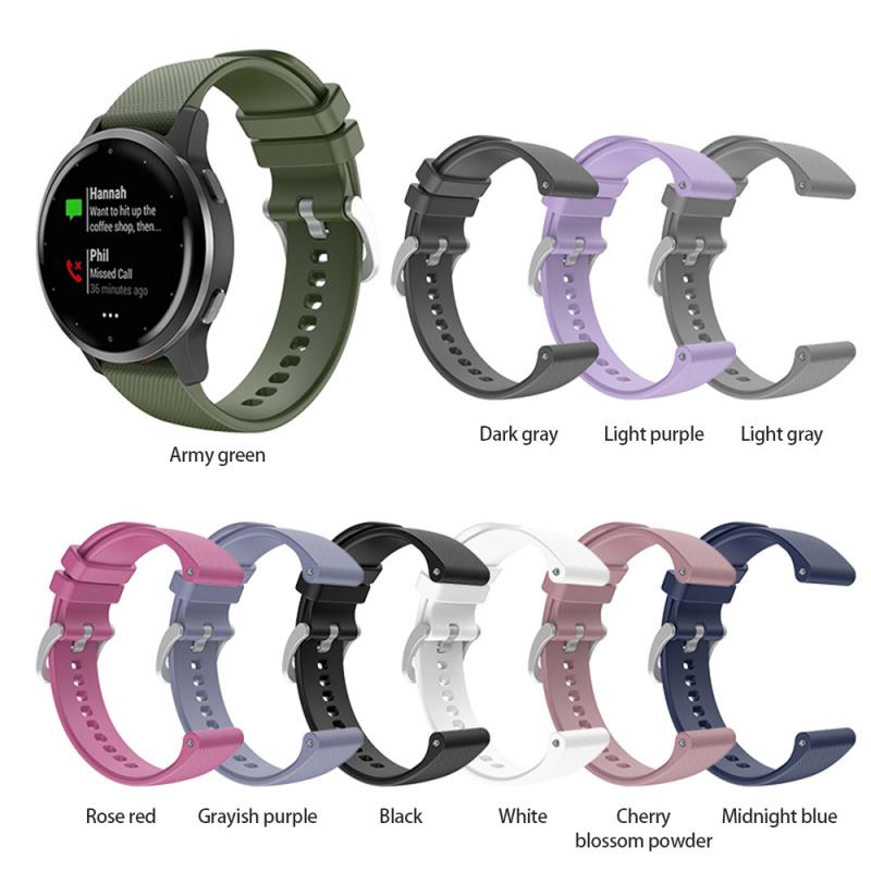 Voor Garmin Vivoactive 4S/Vivomove 3S Siliconen Zilveren Gesp Riem Vervanging Horlogeband 18Mm Modieuze