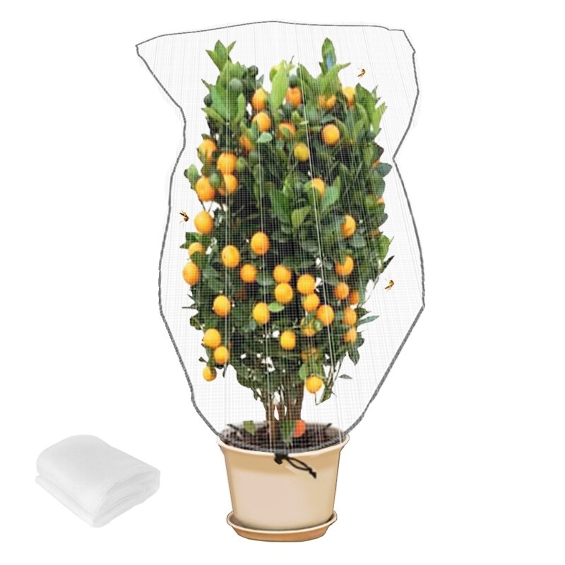 Red de barrera contra insectos para jardín, cubierta de planta con cordón, Red de barrera para aves, cubiertas de malla para árboles, plantas, frutas, flores y verduras: 0.8X0.8M