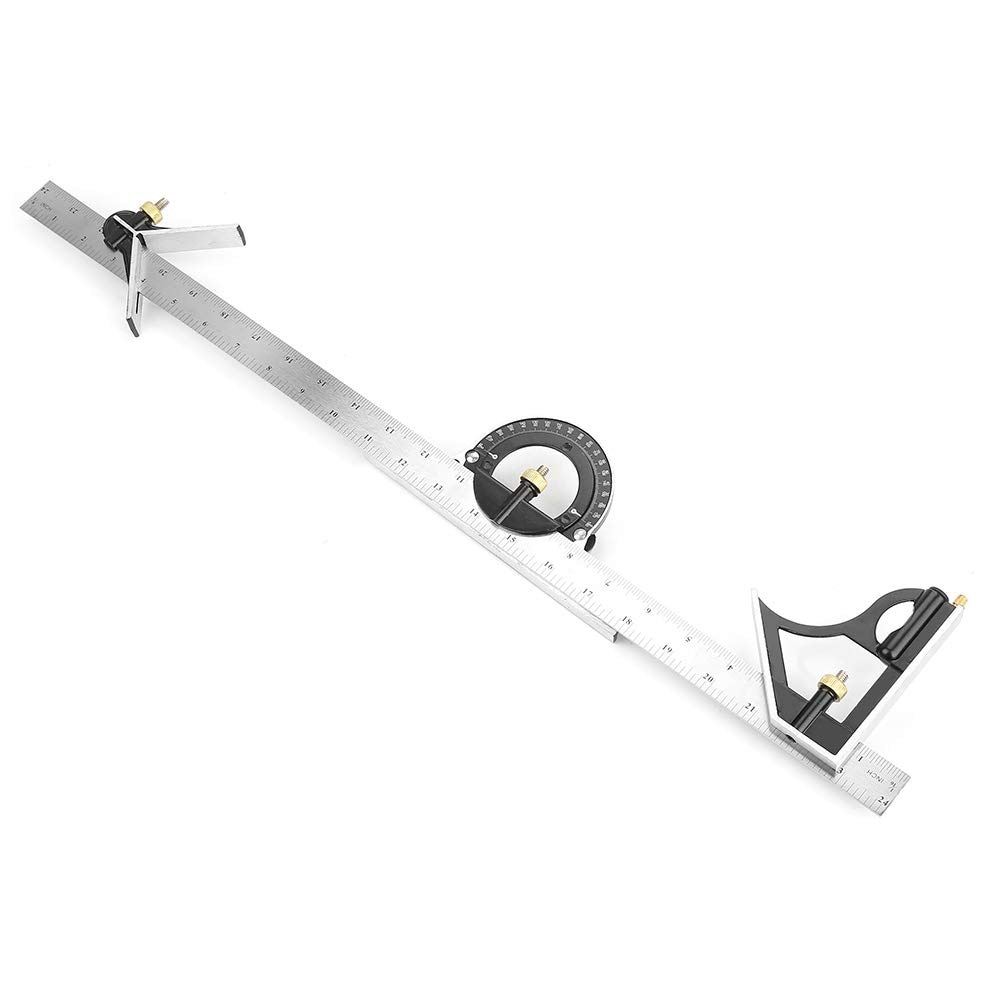 600mm 180 Degrees Multifunctional Ruler Adjustable Sliding Combination Angle Ruler Protractor Level Measuring Tool