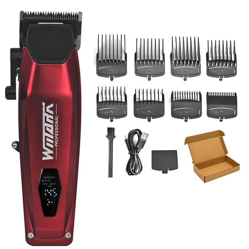 WMARK NG-125 cortapelos eléctrico 7500RPM Motor giratorio cabezal de aceite barbería recortadora para hombre hoja 5 ajustes: Verde militar