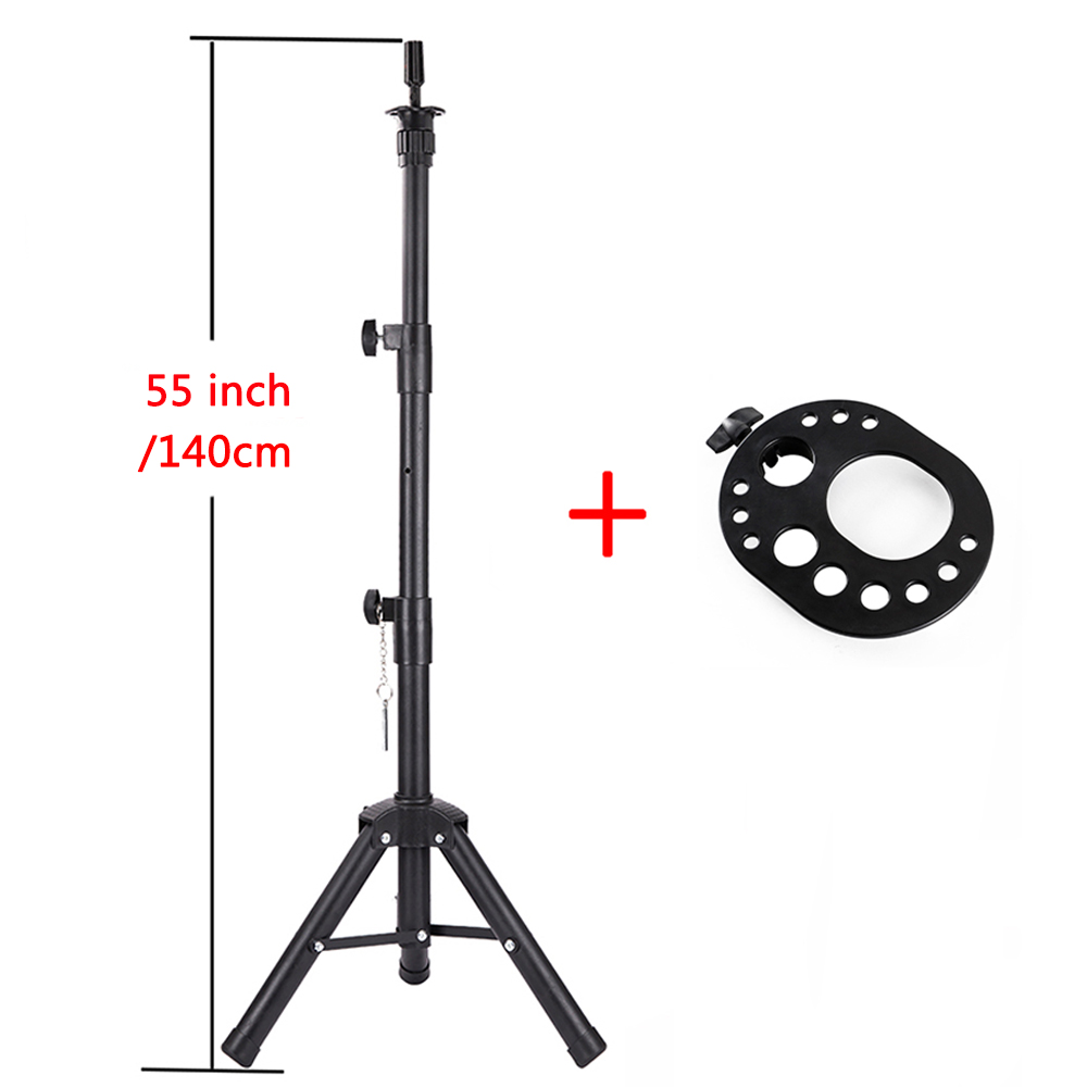soporte para pelucas con bandeja para trípode para peluca, cabeza de lona para hacer peluca, cabeza de maniquí para exhibición de peluca, cabeza de muñeca para formación en peluquería: Lila