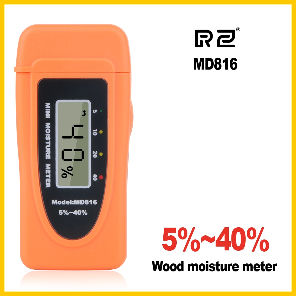 MD816 Hout Bamboe Katoen Papier Digitale Vochtmeter Tester Timber Vochtige Detector Lcd Twee Pin