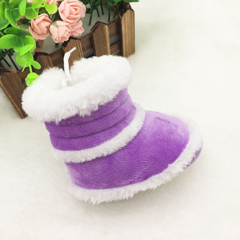 Winter Baby Girls Snow Boots Infant Solid Lace Up Shoes Prewalker Anti-slip Boots 0-18 Months BS08