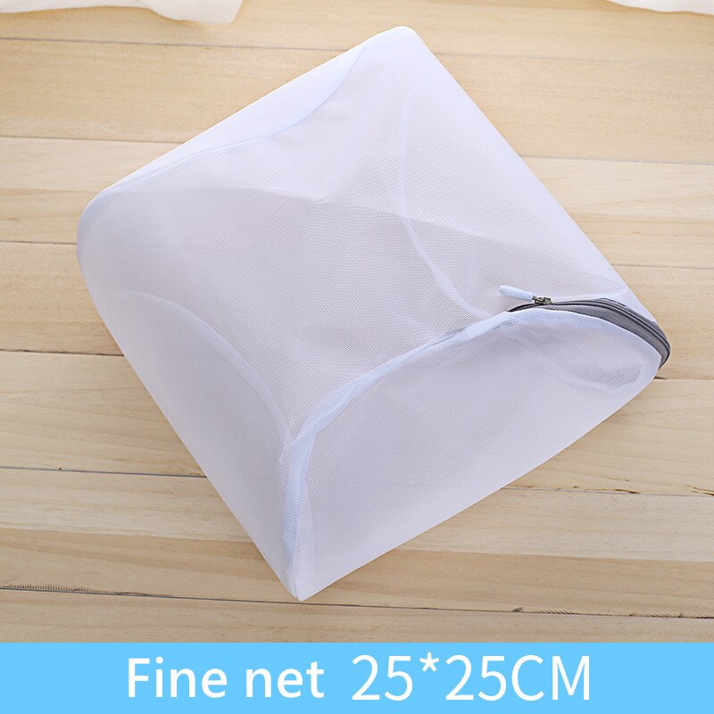 Effen kleur rits mesh waszak polyester wasnetzak voor ondergoed sokken wasmachine zak kleding bh zakken: Fijn net 25 x 25cm