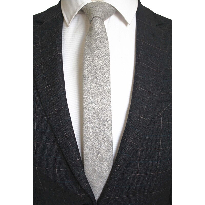 JEMYGINS Wool Ties For Men 6cm Slim Solid Plaid Neck Tie Skinny Vestidos Cashmere Necktie Cravat Accessories Box