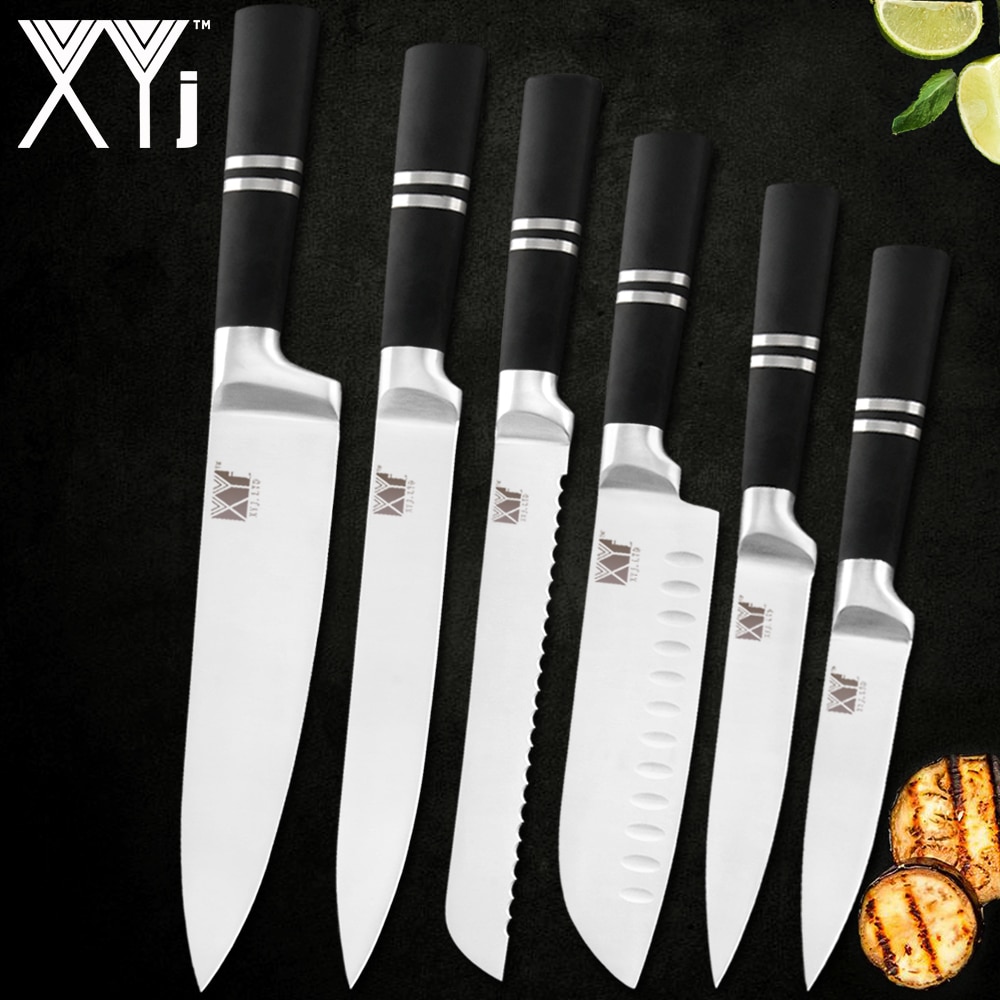 XYj Kitchen Knives Paring Utility Santoku Chef Slicing Bread Stainless Steel Knives Kitchen Tools Accessories