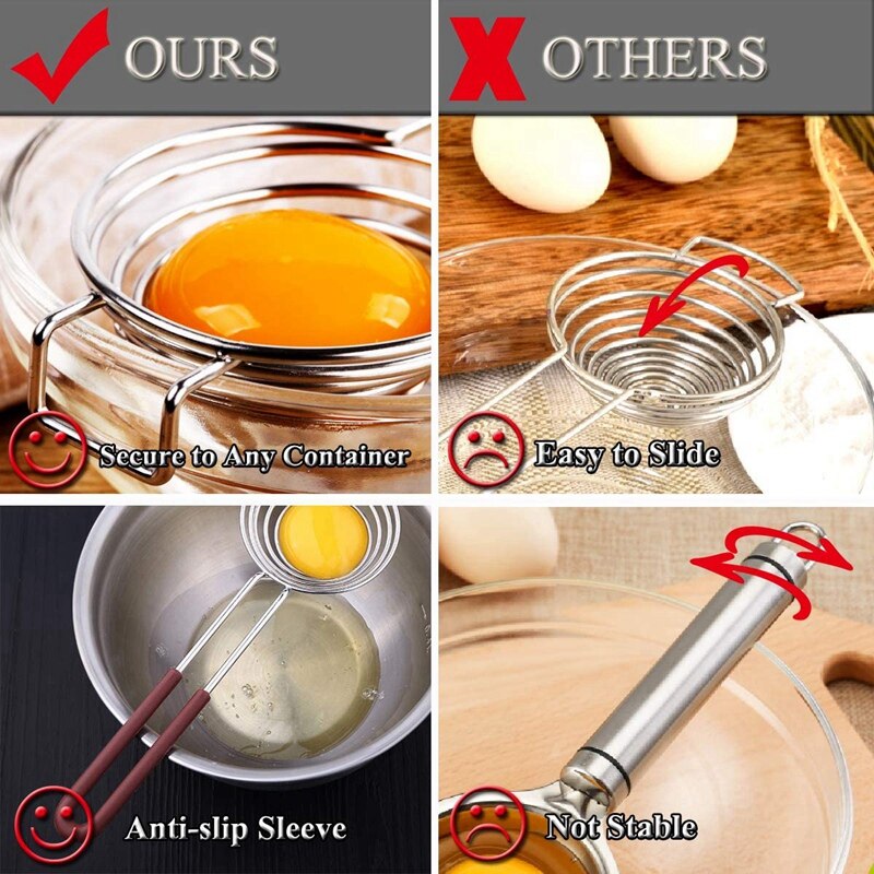Egg Separator,Yolk White Separator Tool,Egg Yolk Separator Kitchen Tool White Yolk Filter Eggs Sieve Fun Egg Separators