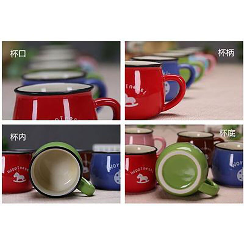 Zakka Retro Ceramic Cups and Mugs Travel Coffee Mug Enamel Breakfast Milk Tea Cups Simple and Mugs Kitchen Tool