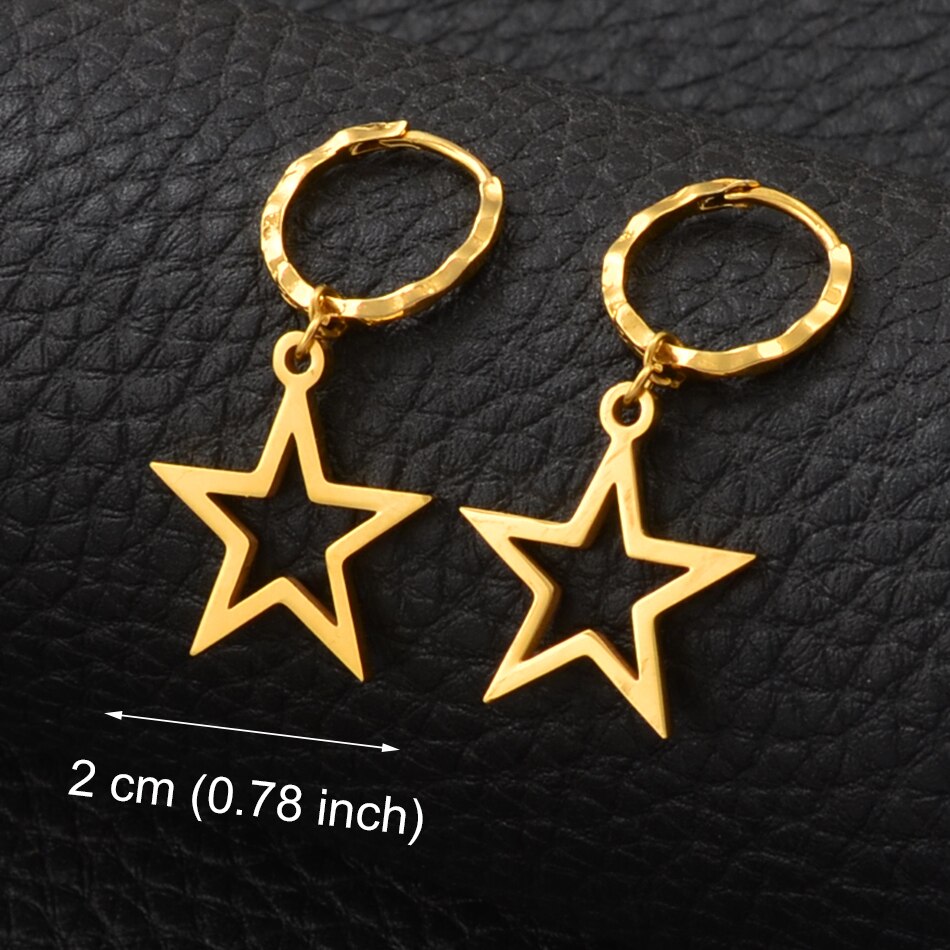 Anniyo Small Kiribati Earrings for Women Girls Gold Color Stainless Steel Jewelry #053221: 031621