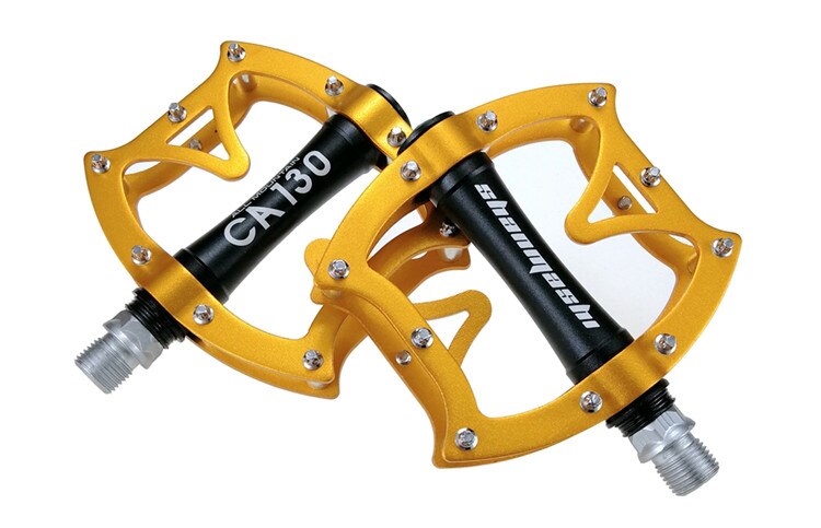 neue Mountainbike Pedal Leichte Aluminium Legierung Lager Pedale für BMX Straße MTB Fahrrad Pedale: golden