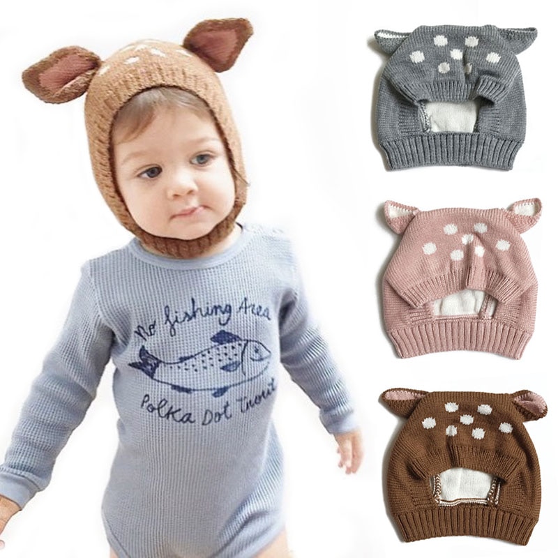 Søde hjorte ører nyfødt baby hue vinter efterår strik baby dreng pige hue hue børn hue hue nyfødt fotografering rekvisitter