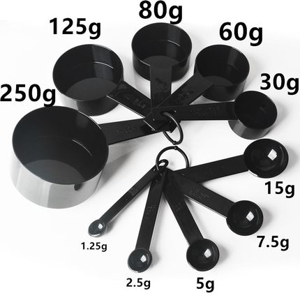 Household measuring spoon measuring cup set with scale grams CNC salt metering rice flour spoon milk powder spoon baking tool.: 10pc