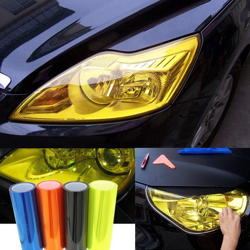 Universal Auto Headlight Protective Film Kit - UV Resistant Vinyl Wrap for Headlights & Taillights, Multi-Color Tint, Scratch