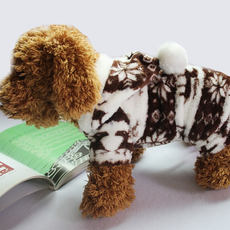 S/M/L/XL/XXL Coral Velvet Cold-proof Pets Dog Winter Cotton Coat Warm Small Deer Patterns Pet Dog Puppy Clothes