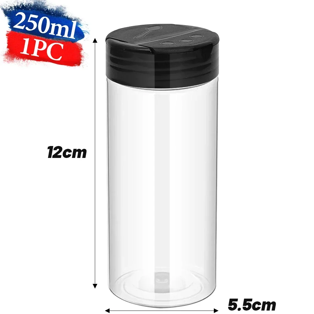 Hurtownia kuchenna Plastikowe słoiki na przyprawy z pokrywkami robić shakerów Pusta słoje na sól i pieprz Przechowywanie przypraw Pojemnik na butelki z przyprawami robić grillowania: Jasne