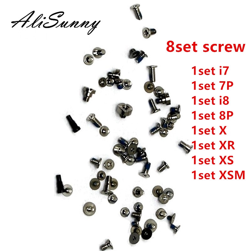 AliSunny 8set Compleet Volledige Schroef Set voor iPhone 7 8 Plus X XS XR XSmax Volledige Schroef Innerlijke Kits vervangende Onderdelen
