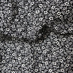 Tela de popelina de algodón con estampado de flores, tela de popelina negra y real de 50x145cm para costura artesanal, vestido de tela para bebé, retazos: design D