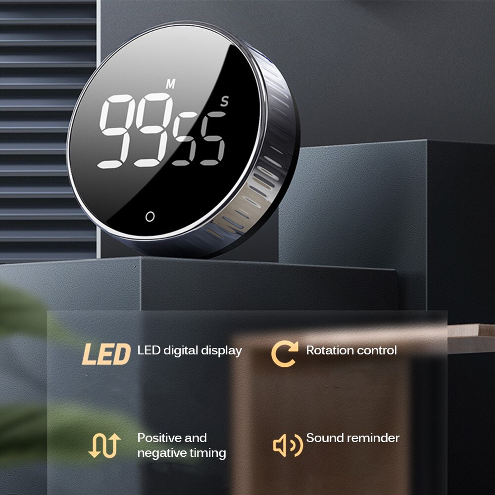 Magnetisk digital timer til køkken madlavning brusebad studie stopur led tæller vækkeur manuel elektronisk nedtælling