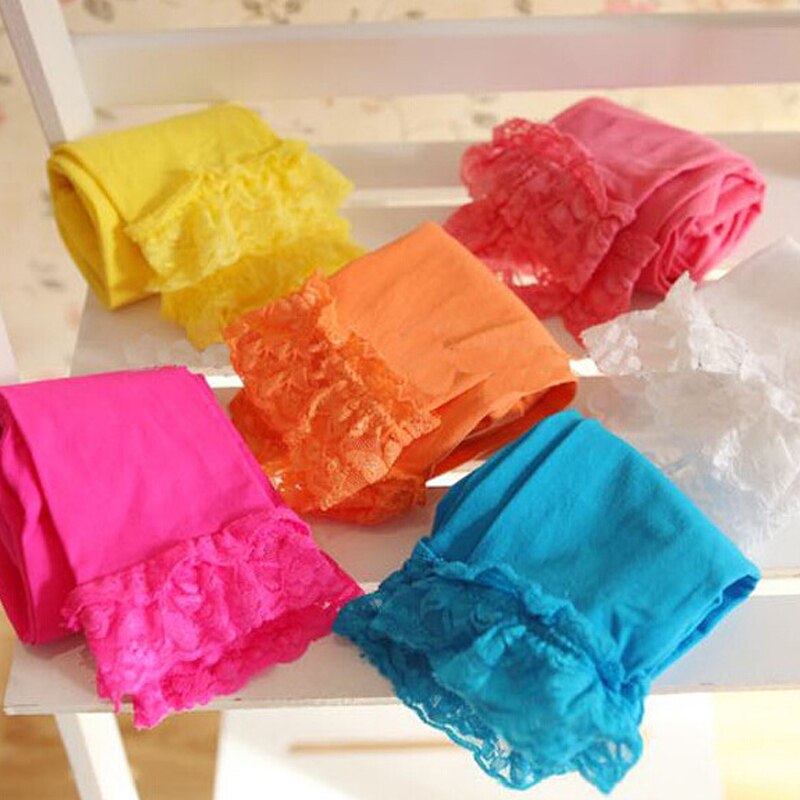 Meisjes Lente Herfst Kant Skinny Broek Kids Kleurrijke Leggings Kinderen Panty