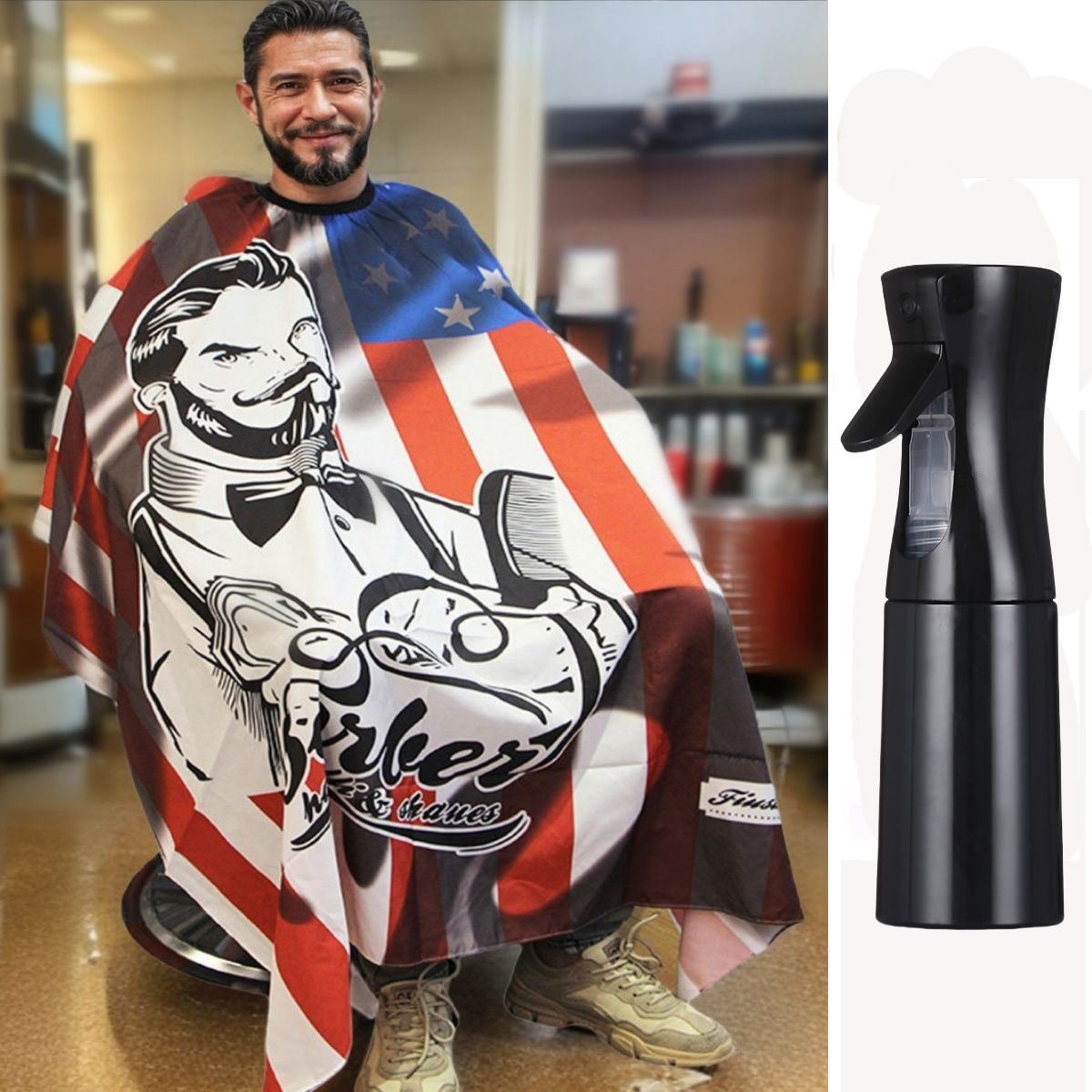 Capa de barbero Retro Para hombres y mujeres, delantal de corte de pelo, accesorios de herramientas para tela de peluquería, 1 piezas: Gris claro