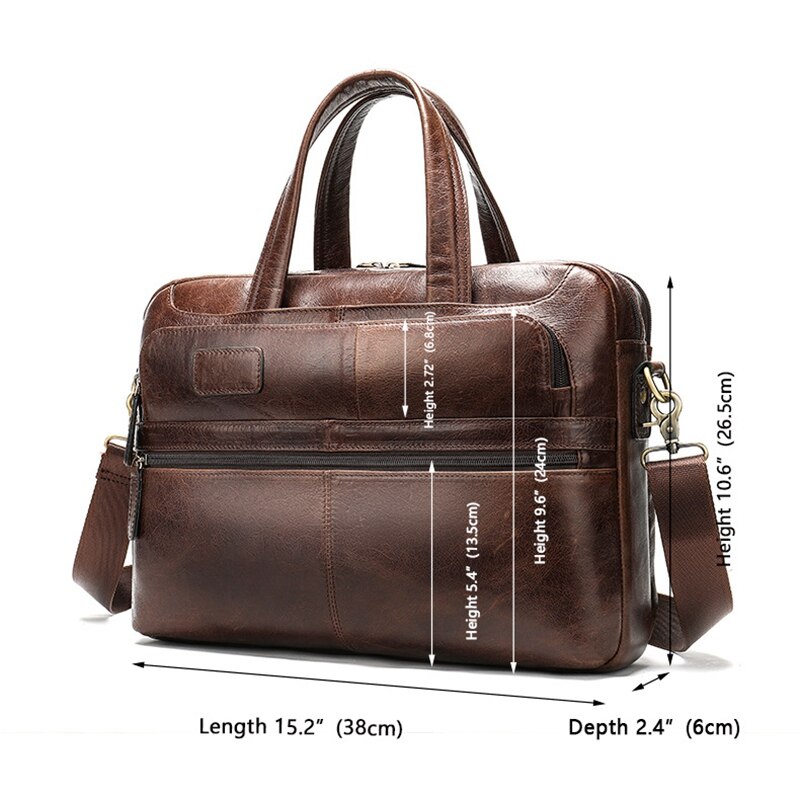 Aktetas messenger bag heren leren 14 inch laptoptas heren aktetassen kantoor business tas voor documenten