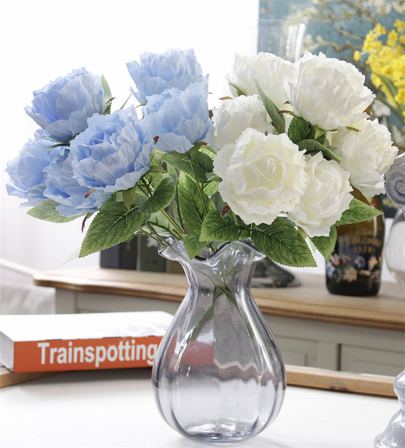 Kunstmatige Boeket Peony Rose Zijde Bruid Boeket Decor Bruiloft Slaapkamer Thuis Bloem Muur Materialen Valentijnsdag