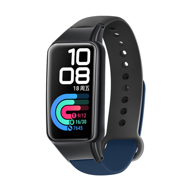 Dwukolorowe silikonowe paski do zegarków dla Huawei Honor band 6 inteligentne paski do zegarków wymiana bransoletki dla Huawei band 6 bransoletka zespół: black blue / For Huawei band 6