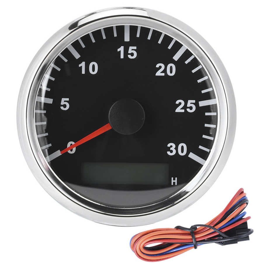 85Mm/3.3in Boot Toerenteller Sensor IP67 Tacho Gauge 12V / 24V Rood Licht Met Lcd Display service Urenteller 3000 Rpm