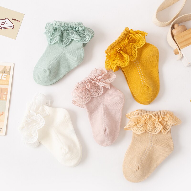 Spring Girls Lace Socks Autumn Children Sock Foreign-looking Little Girls Dance Socks Comfortable Lace Princess Baby Cotto Socks