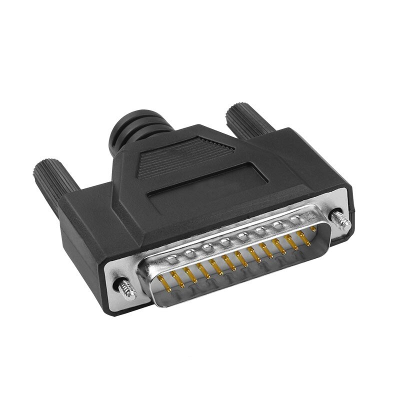 DB25 Male/Female Connector D-SUB Adapter 25pin Glued Housing Print Line Connectors: Male Gold