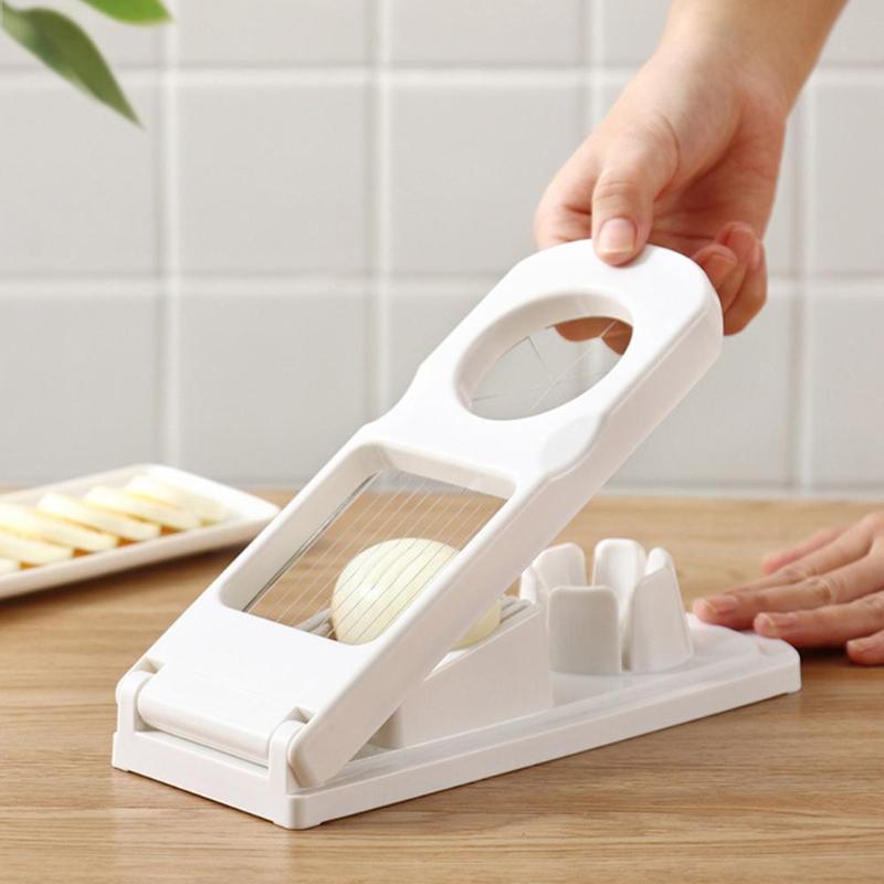 Rvs Egg Slicer Cutter 2 In 1 Eiersnijder Sectie Cutter Mold Keuken Bloem Rand Gadget Tool Multifunctionele