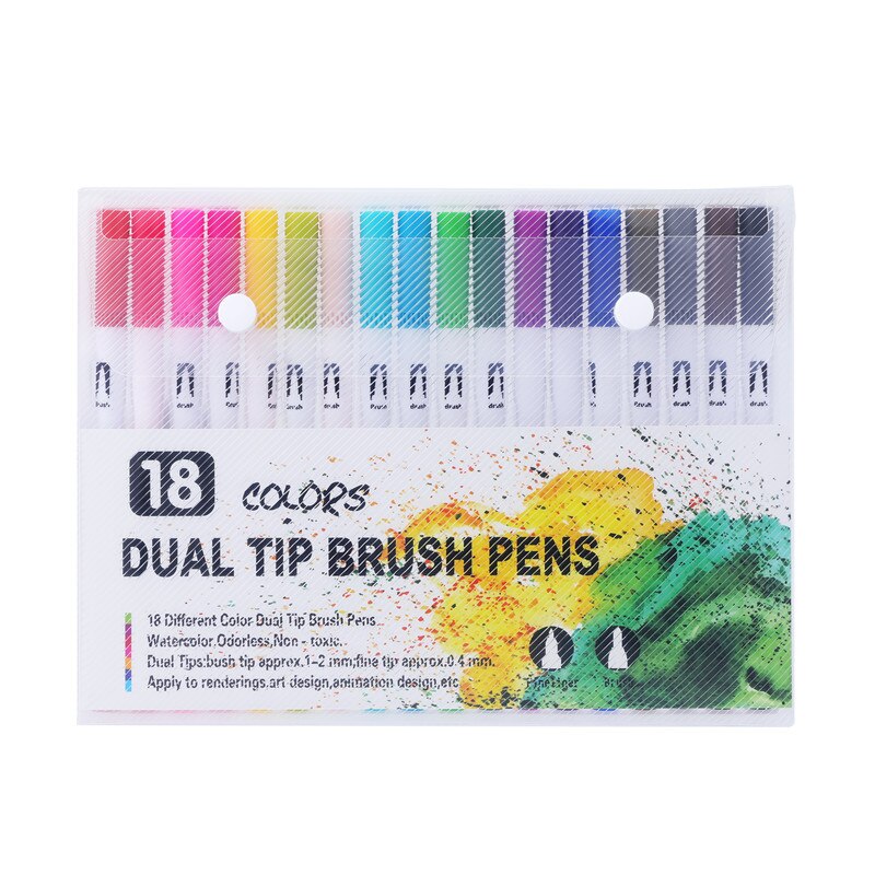 100 farver kunst tuscher dobbelt spids farve pensel fineliner farve penne vand tusch til scrapbog kalligrafi tegnebog