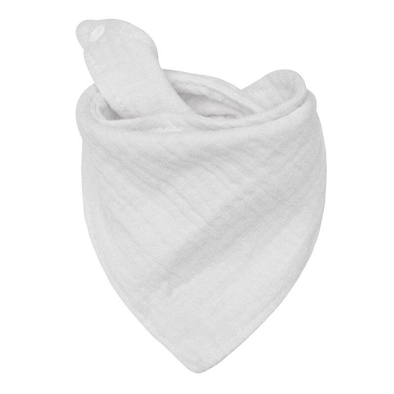 Baby Infant Cotton Bib Newborn Solid Color Triangle Scarf Feeding Saliva Towel Bandana Burp Cloth Boy Girl Shower: White