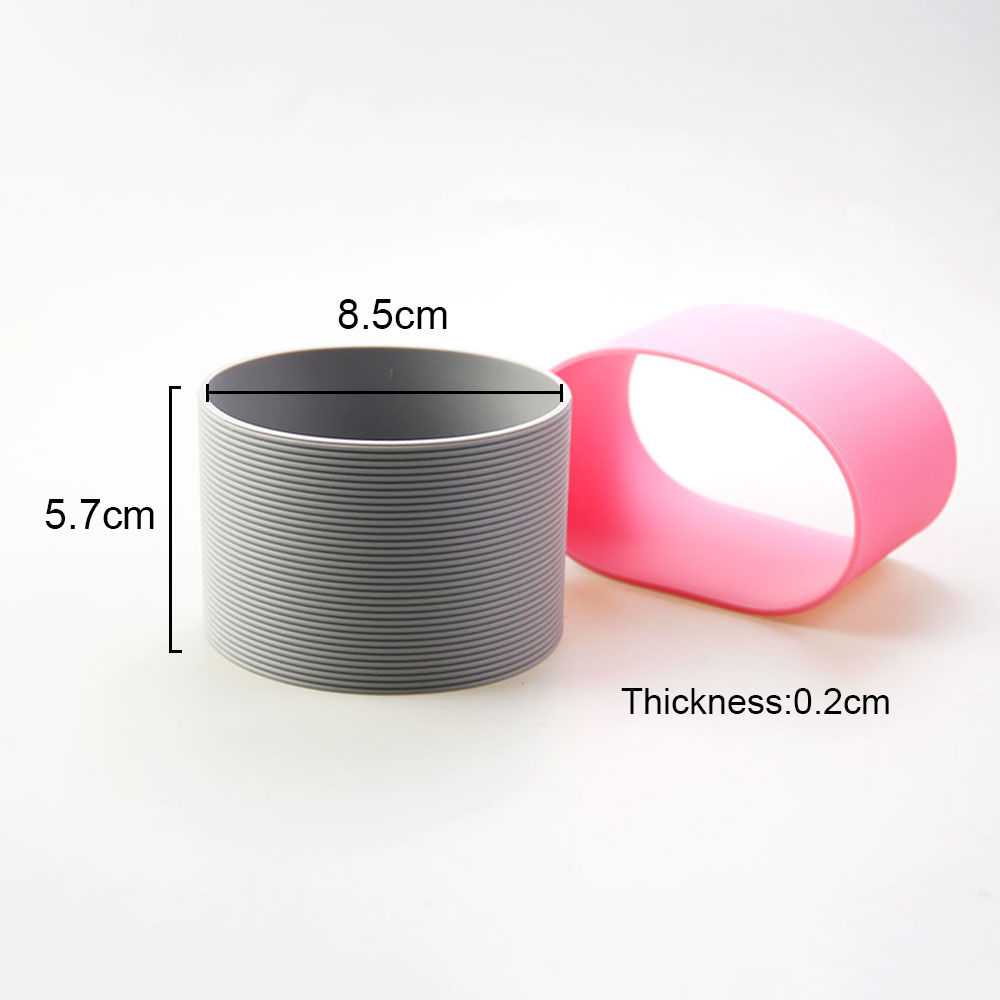 16 Kleuren 8.5Cm Siliconen Cup Cover Strepen Antislip Warmte Voor Glas Cup Mouwen 85Mm Geïsoleerde Water fles Cup Mouwen